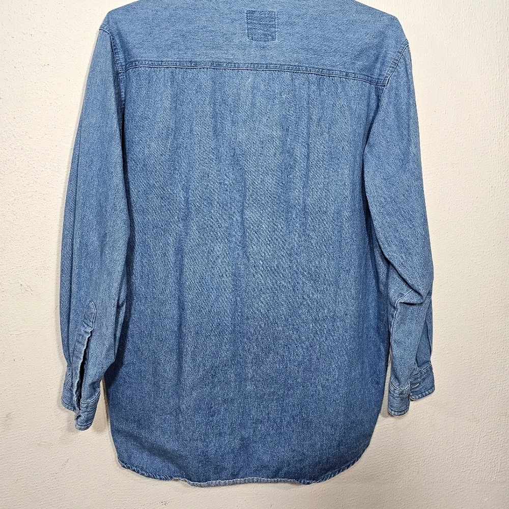 Sun Belt Blue Denim Button-Up Shirt Sz L Womens - Picture 6 of 11